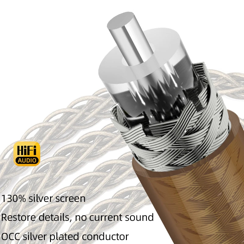 High Speed RJ45 Network Cable 7N OCC Silver Plated HiFi Cat8 Ethernet Cable 40Gbps Laptop Internet LAN Cable for PC Router