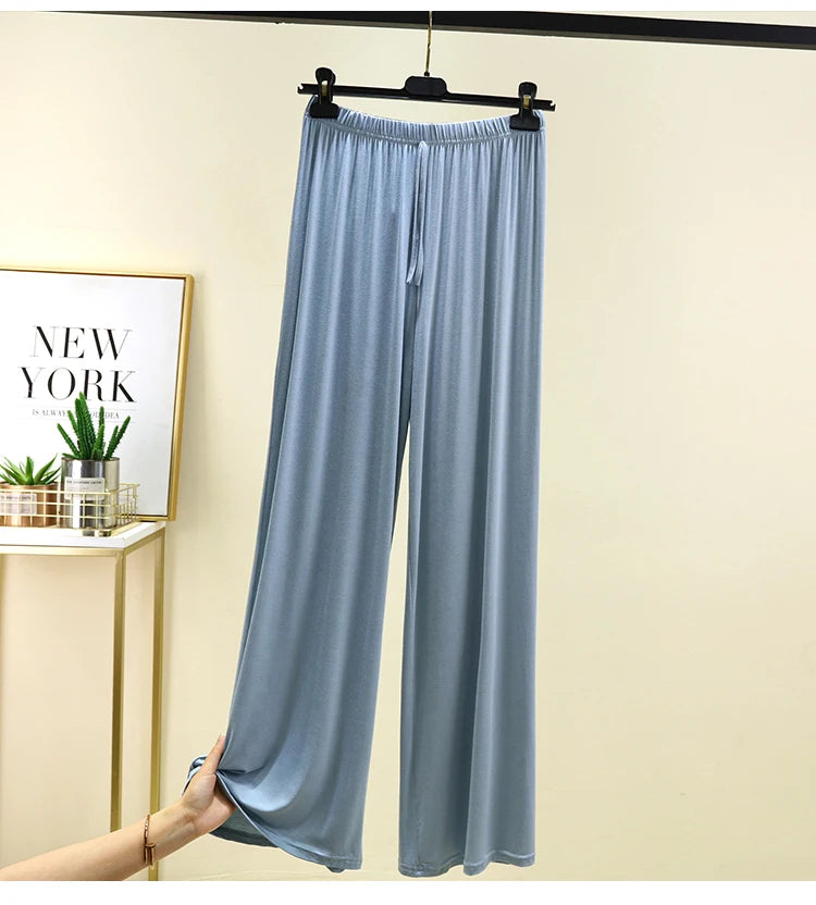 Modal Floor-Length Wide Leg Pants Loose Home Spwear  Color Versatile Casual Summer Thin Home Pants Women