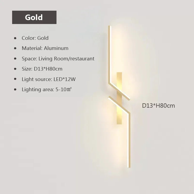 LED Wall Light Modern Minimalist Strip Lighting for Bedroom Bedside Living Room TV Backlight Sofa Decor Wall Sconce Ambient Lamp