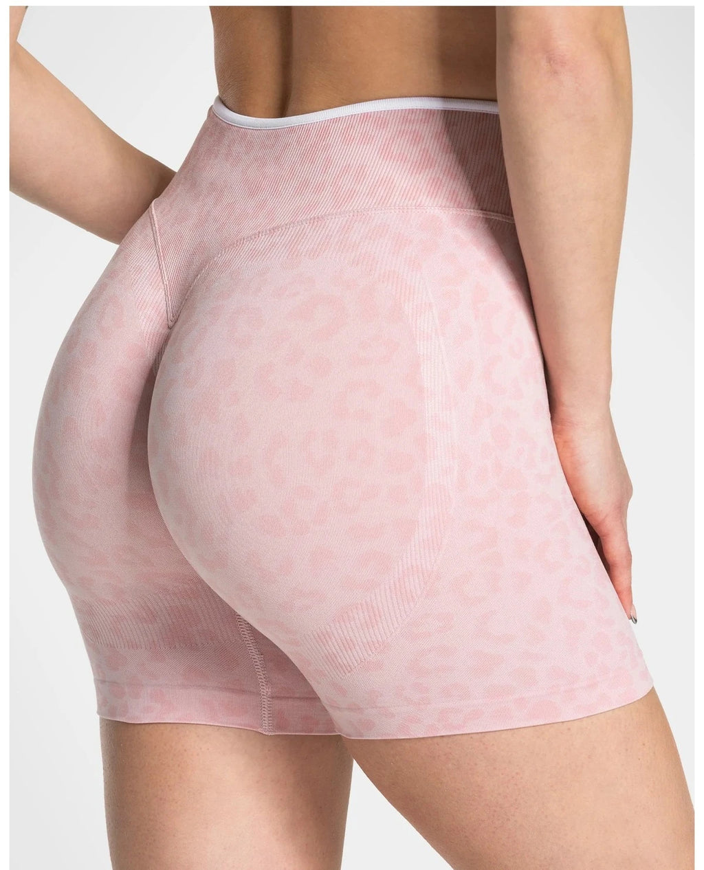 Custom LOGO women's hot-selling in high waist belly leopard print  colors seamless yoga hip lift tight running sports shorts