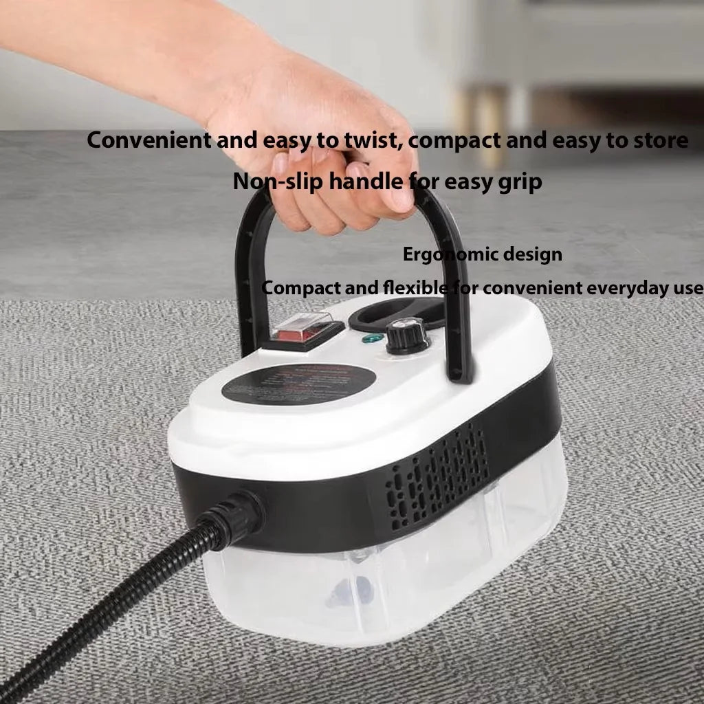 Home Steam Cleaning Machine 2500W Power 3BAR High Pressure 15s Quick Steam Generation 6‑Gear Steam Adjustment 1200CC Transparent Water Tank for Kitchen Bathroom Glass Tile Car Interior Complete Accessory Kit