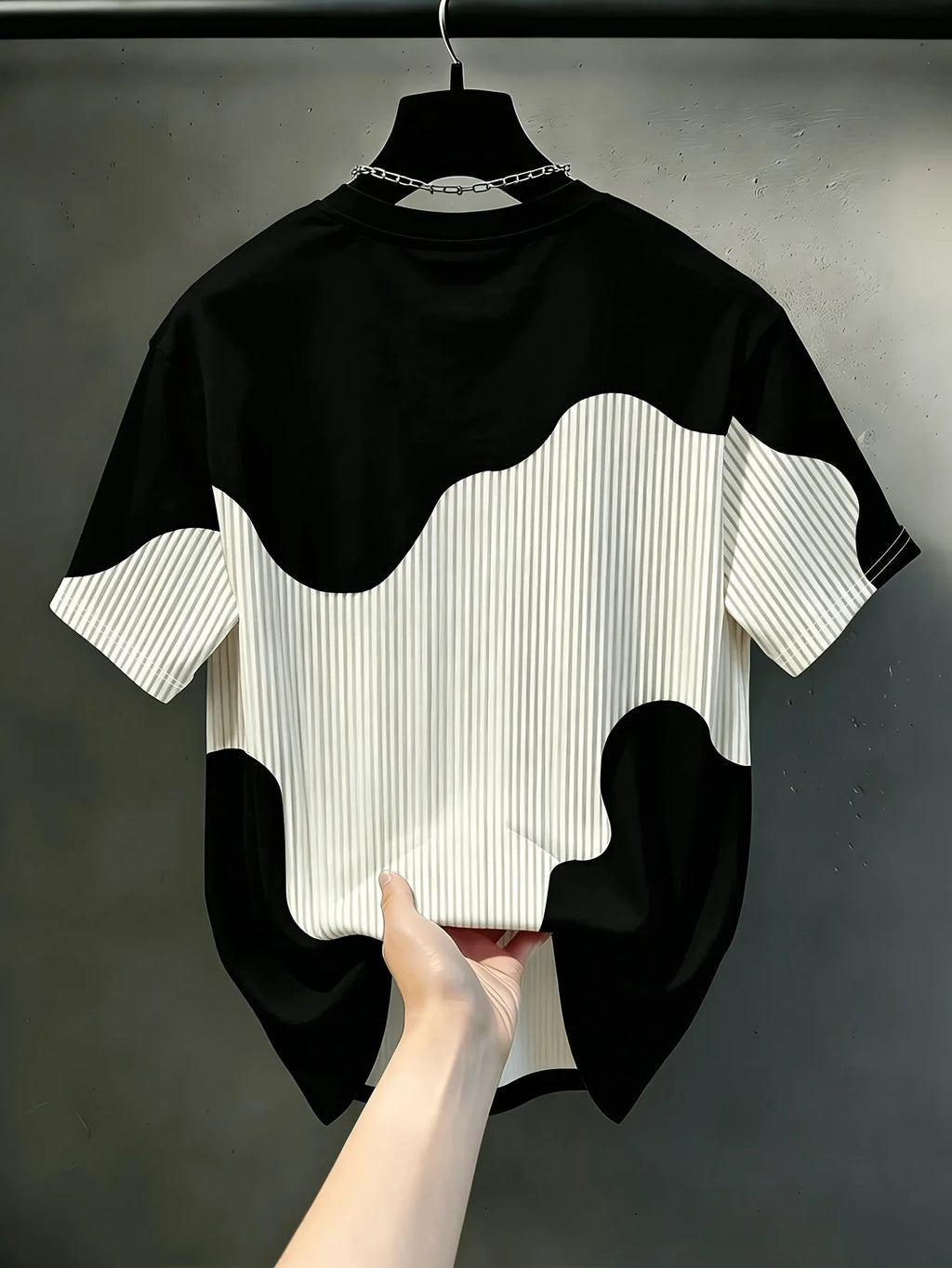 Striped Patchwork Geometric Pattern3D Print Out Sport Quick-Dry Breathable Men T-Shirt Outdoor Fashion Y2K Parent-child Clothing
