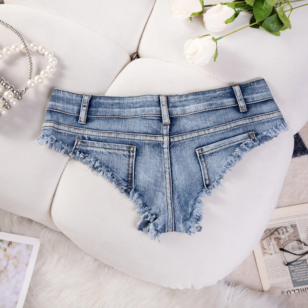 New Sexy Summer Denim Shorts Hot Pants Women's Low Rise Stretch Mini Denim Shorts Beach Party Clubwear
