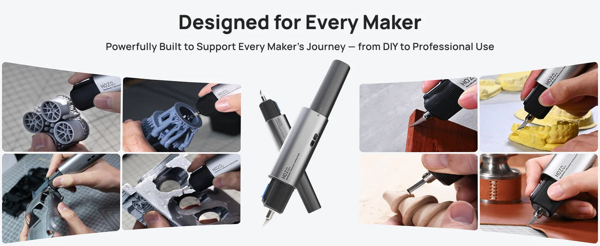 HOZO Ultrasonic Cutter with Auto Power Adjustment 6-in-1 Blades for Precision Cutting Hobby Craft Model Making Gloves Given Away