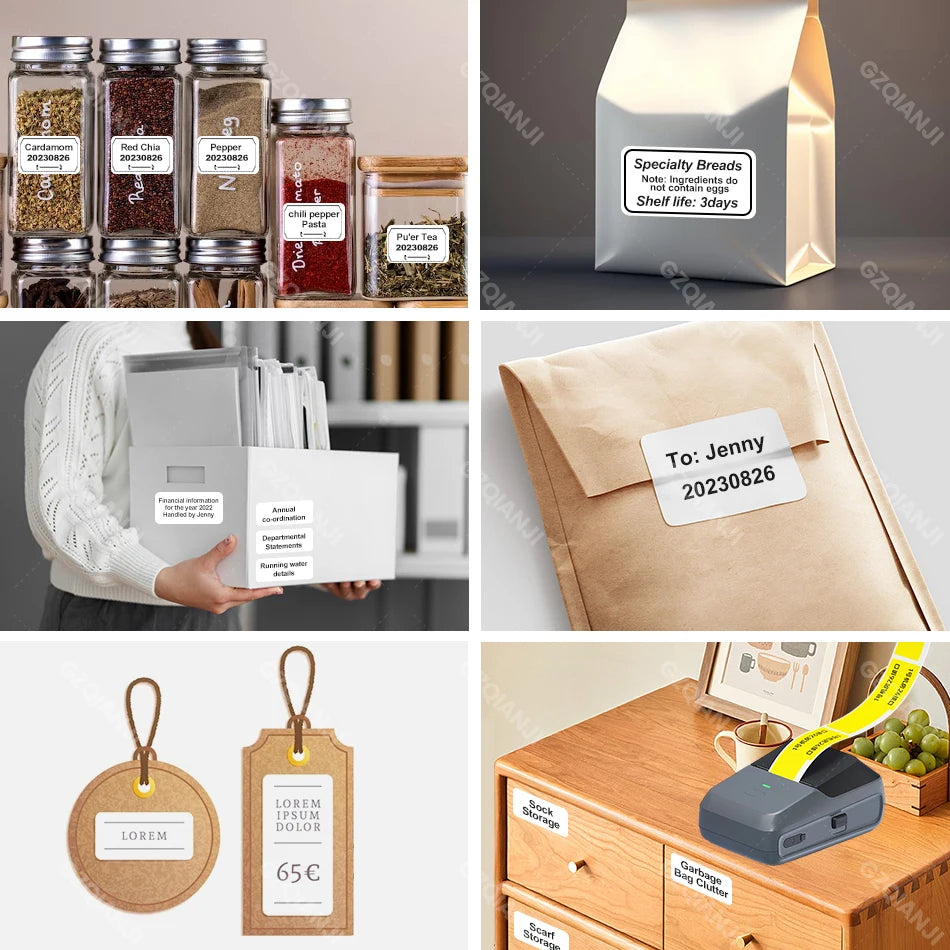 P2 Sticker Printer Thermal Labeling Machine Portable Label Maker Wireless Label Printer with Self-adhesive Paper Label Tape