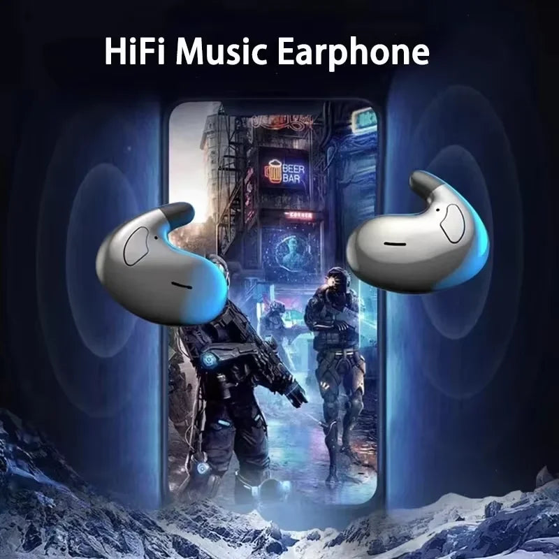 Ultra-Thin Invisible Sleep Earbuds Lightweight Ergonomic Fit Side Sleep Friendly Cloud-Soft Comfort with Built-in Mic