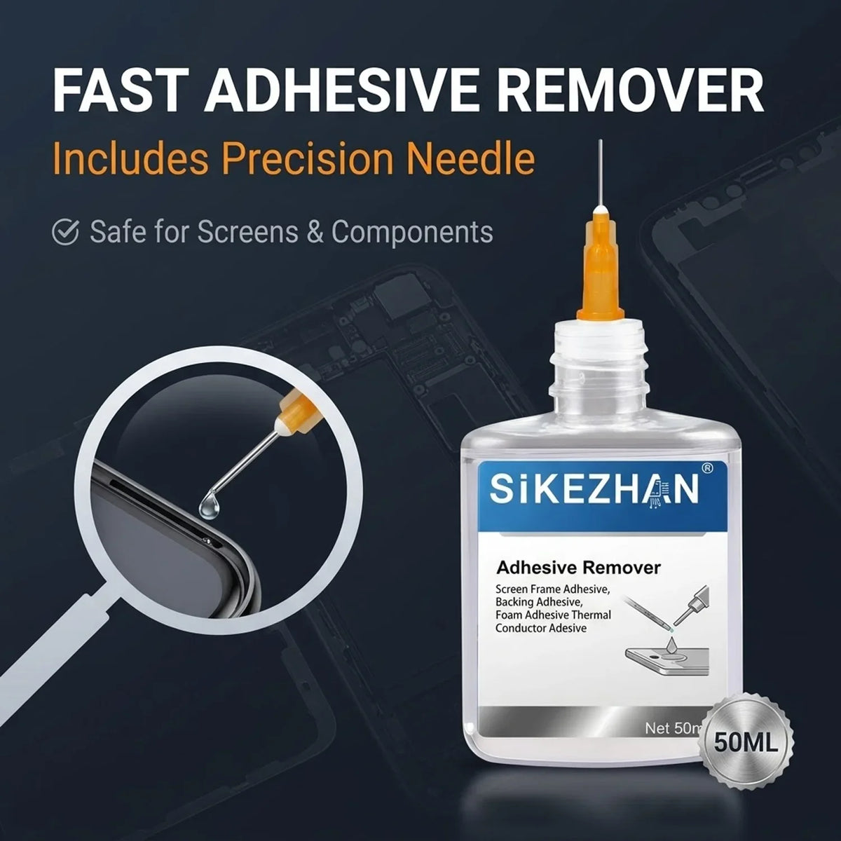 SiKEZHAN LCD Screen Glue Remover Set With Needle Swabs Safe Cleaner For Mobile Phone Frame Back Thermal Foam Adhesive Removal