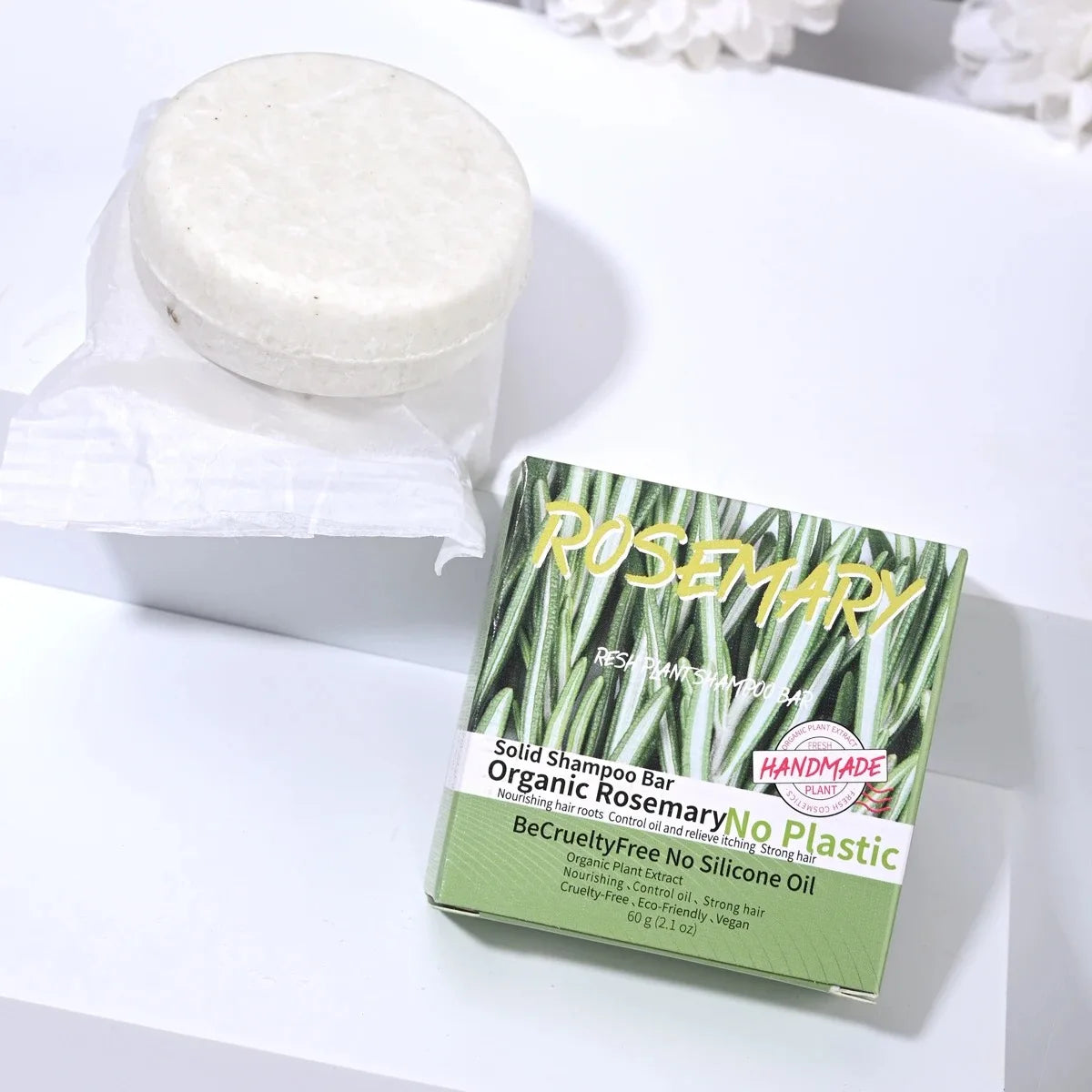 Rosemary Shampoo Soap Without Silicone Oil Plant-Based Shampoo Soap Cleanses the Scalp, Nourishes Hair, Controls Oil
