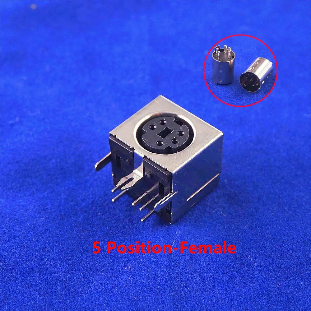 10pcs Circular Receptacle Connector Mini Din 3 4 5 6 7 8 9 10 Pin Female Din Sockets MD-SM Shield Right Angle Through Holes PCB