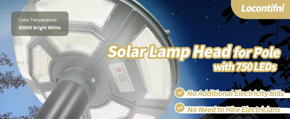 750 LED Solar Lamp Post Light， with 78" Tall Pole, Removable, Dusk to Dawn Motion Sensor 4000W Outdoor Solar Street Lights