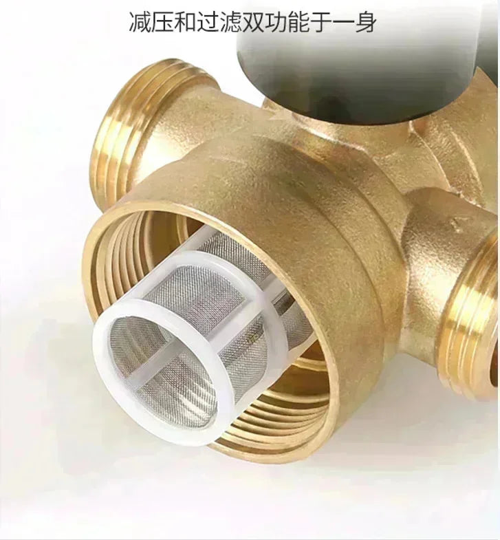 1/2" 3/4" 1" Brass Adjustable Pressure Reducing Valve With Pressure Gauge Cross-border Pressure Stabilizing Valve