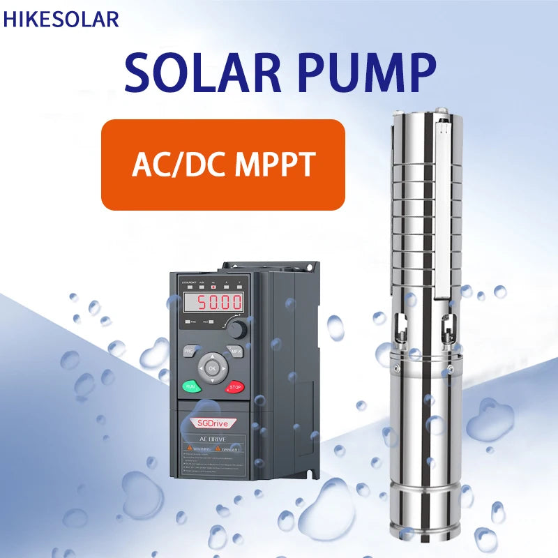 4" AC/DC Deep Well Solar Water Pump Outlet 2" Off Grid Solar 5.5HP 7.5HP 10HP 15HP Cell Deep Well Submersible Deep Foe Irrigatio