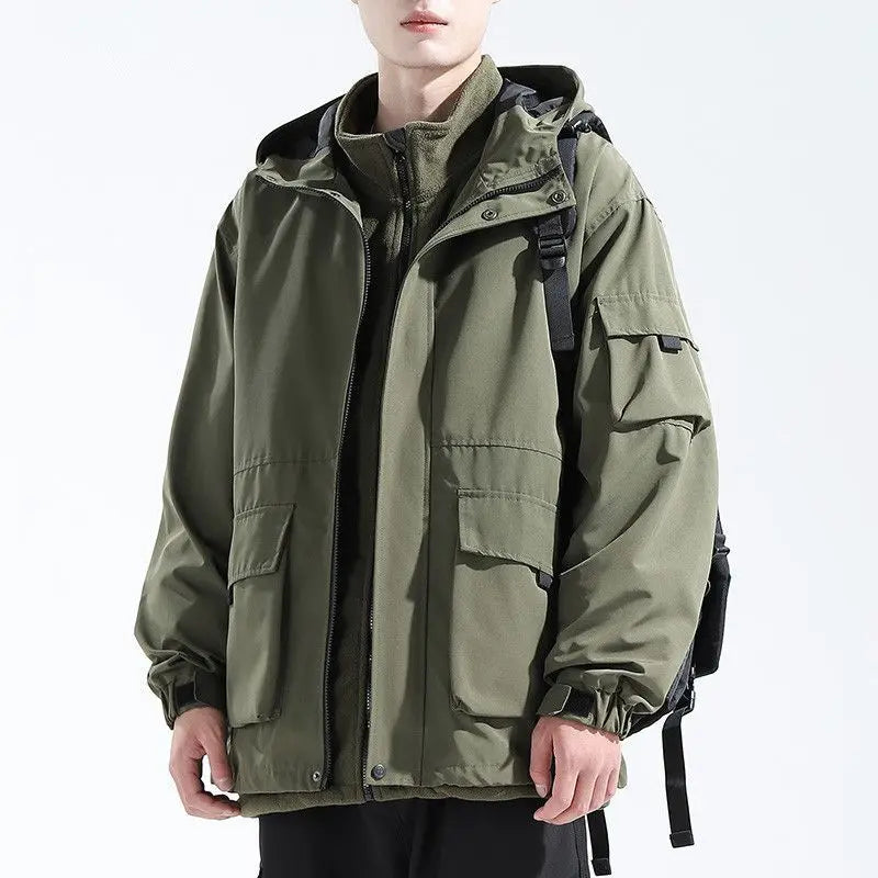 Three in One Detachable Assault Jacket for Men Cotton Padded Jacket Trendy Cotton Jacket Trendy Jacket