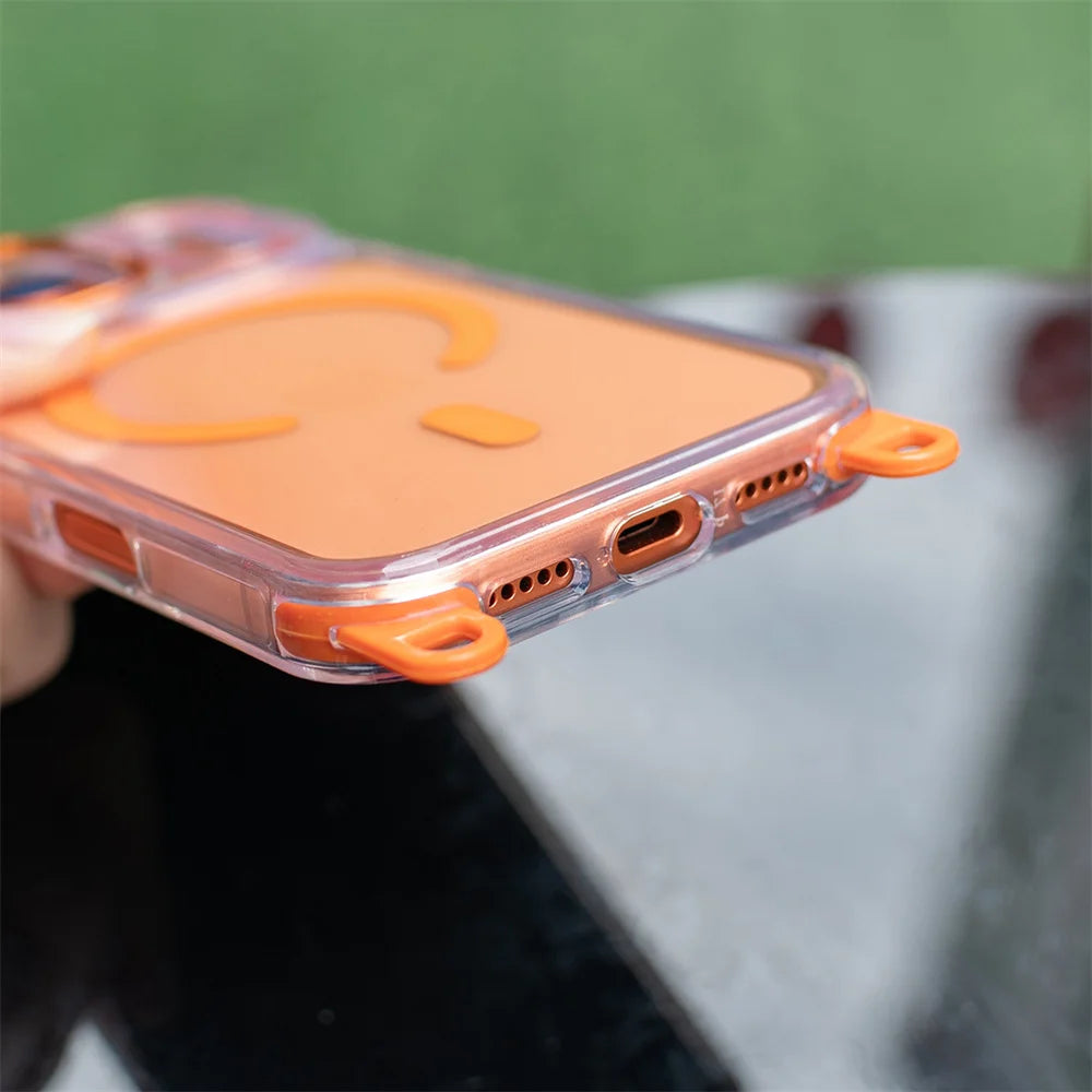 Crossbody Strap For Magsafe Clear Corners Lanyard Phone Case For iPhone 16 17 18 Pro Max Air 14 15 Plus 13 12 Anti-Shock Cover