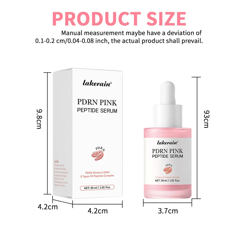 Lakerain Pink Peptide Serum Even-looking Skin Tone Dark Care Long-Lasting Hydration Low-Irritation Formula Firming Adenosine