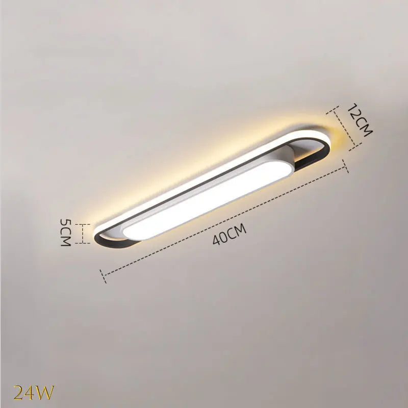 Living room, bedroom, study, human body sensing rectangular LED ceiling light, minimalist modern light, long strip, creative bal