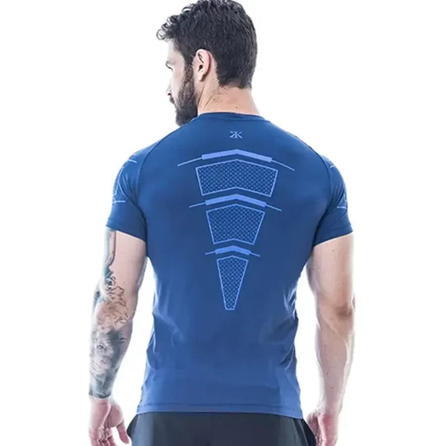 Fitness Muscle Men Loose Quick Drying T-shirt Running Training Clothes Summer Cool Trend Personality O Collar Short Sleeve