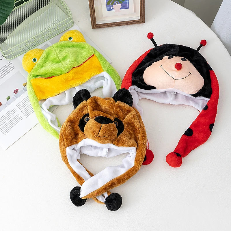 Hot Sale Unisex Funny Bulls Head 3D Animal Style Decorative Hat Winter Cap For Men Women Plush Fur Lovely Family Hat
