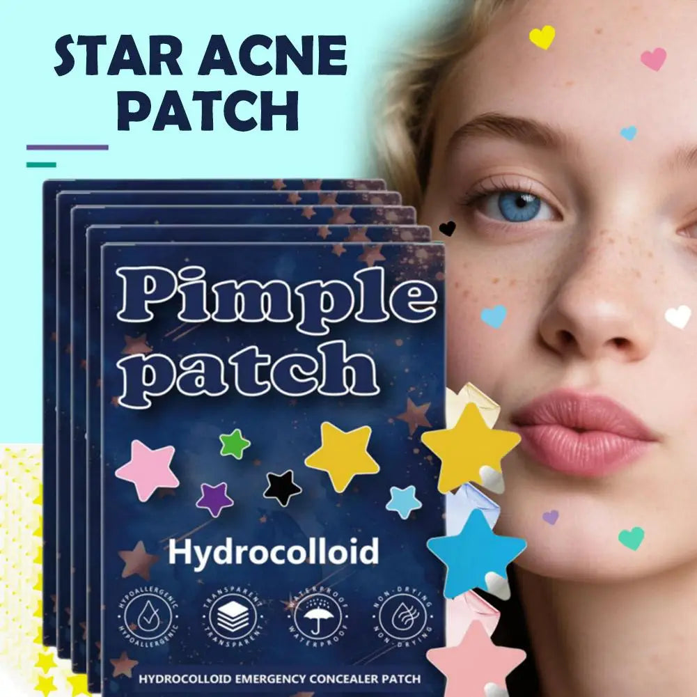 1400Pcs Star Shape Hydrocolloid Pimple Acne Patches Colorful Facial Skin Care Isolate Breathable Closed Acne Blemishes Cover