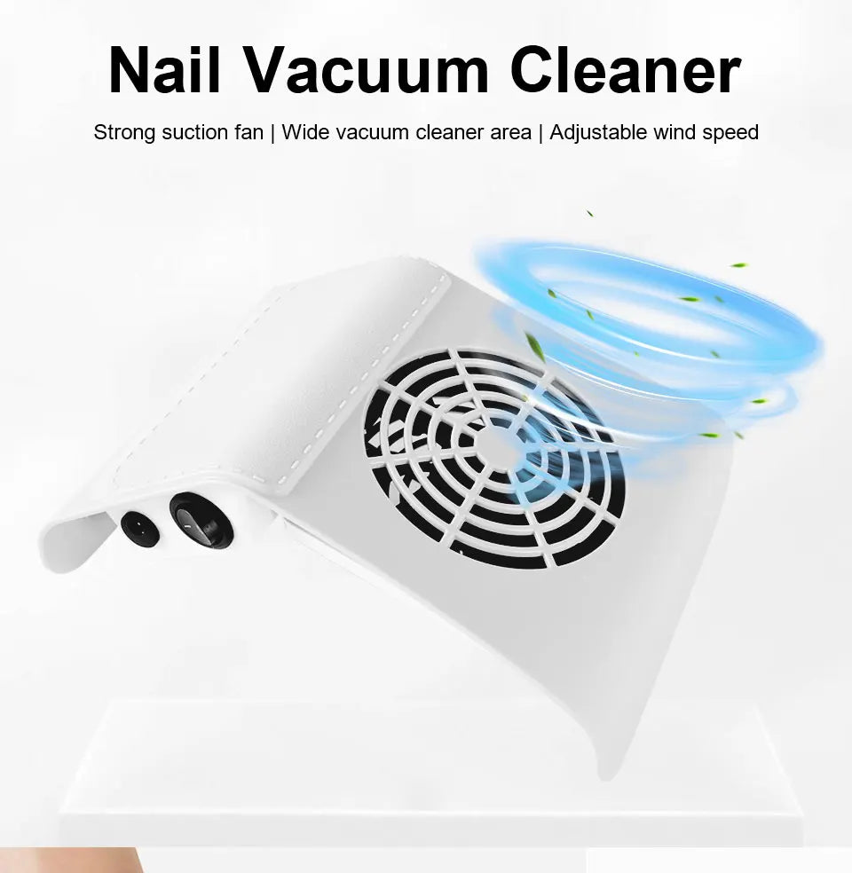Nail Vacuum Cleaner Manicure Machine Tools Strong Power Nail Dust Collector With Remove Filter Nails Extractor Fan Nail Art Tool