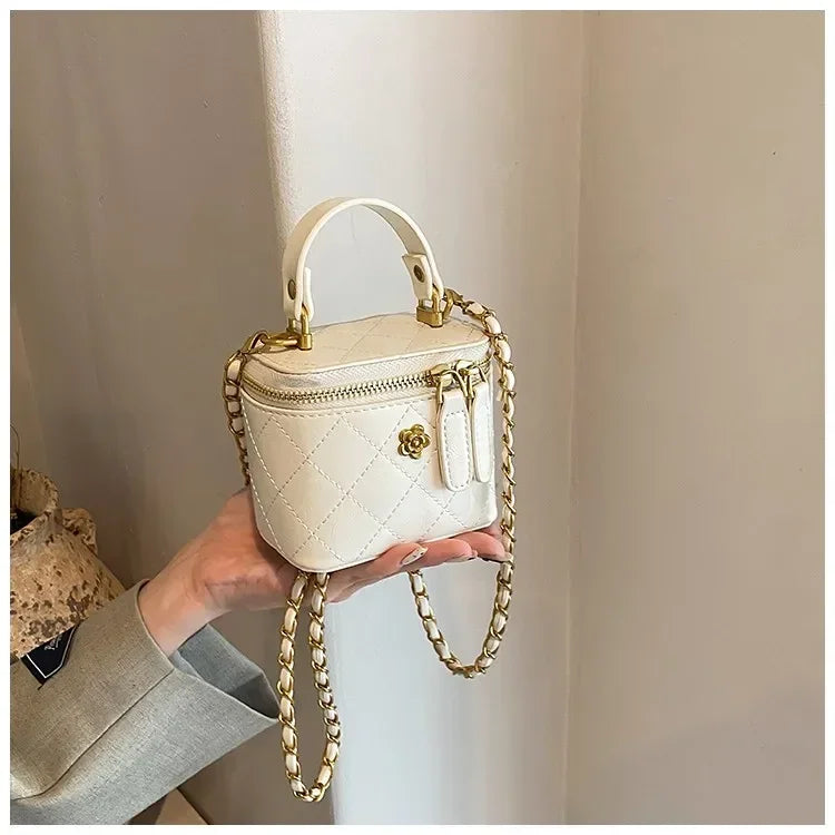 Mini Square Chains Handbag Thread Crossbody Bags Designer Box Bag with Short Handle Ladies High Quality Luxury Top-handle Bag