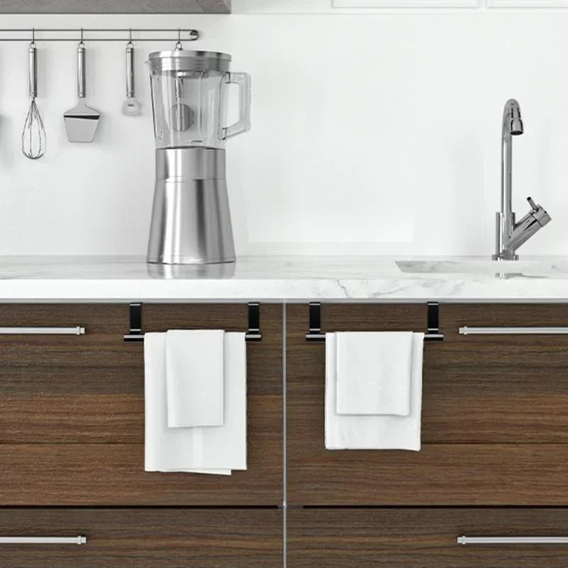 Towel Rod Over Cabinet Towel Rack Storage Organizer Bathroom Door Hanging Towel Rack Kitchen Cabinet Punch-free Rag Hanger