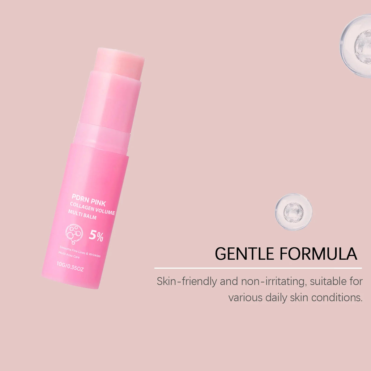PDRN Pink Collagen Volume Multi Balm Stick Korean Hydrating Stick for Face Neck Under Eyes Lips Lines Care Plumping&Firming Skin