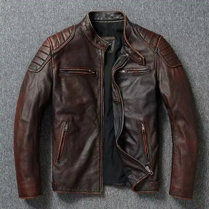 Men's Cycling Jacket Retro Casual Loose  Outdoor Cycling Hiking Camping Travel Home Workwear Men's Motorcycle Leather Jacket