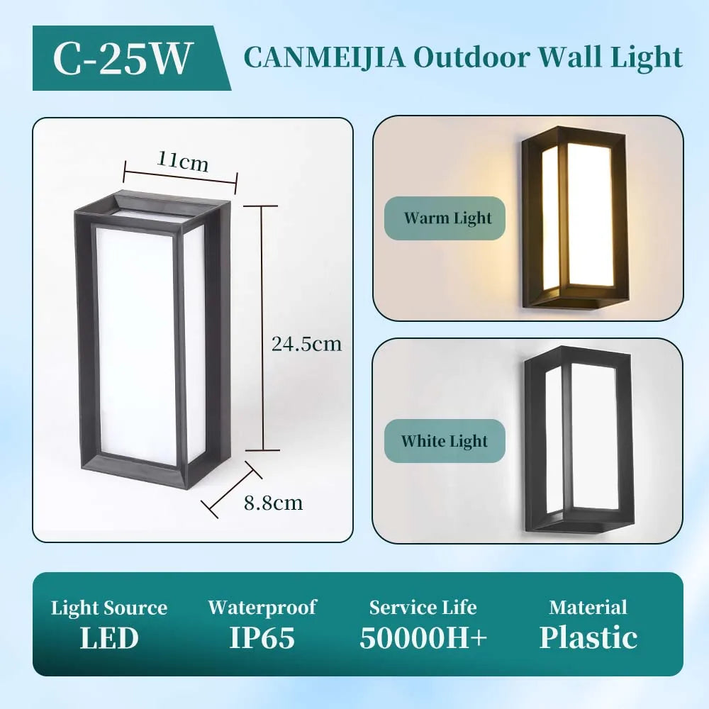 Outdoor LED Wall Lamp Waterproof Exterior Wall Light For Porch Garage Garden Courtyard Villa Indoor Wall Lamp Light 110V 220V