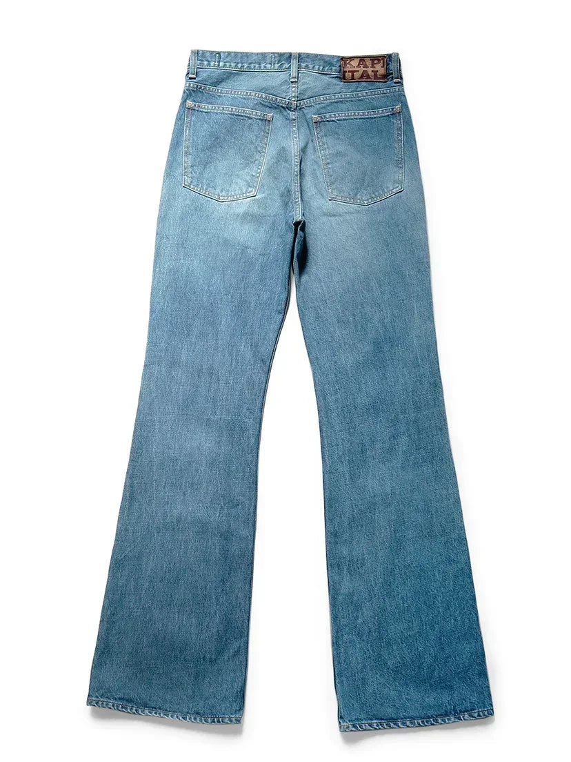 KAPITAL Hirata Kazuhiro New Arrival japan Style Cotton Casual Flare Light Blue Denim Jeans for Men