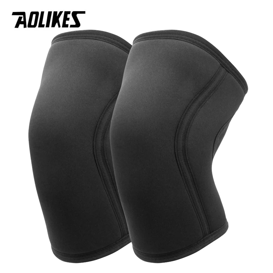 AOLIKES 7mm Compression Knee Sleeves for Weightlifting Support, Powerlifting Strength, Heavy Squats, Cross Training, Gym Fitness