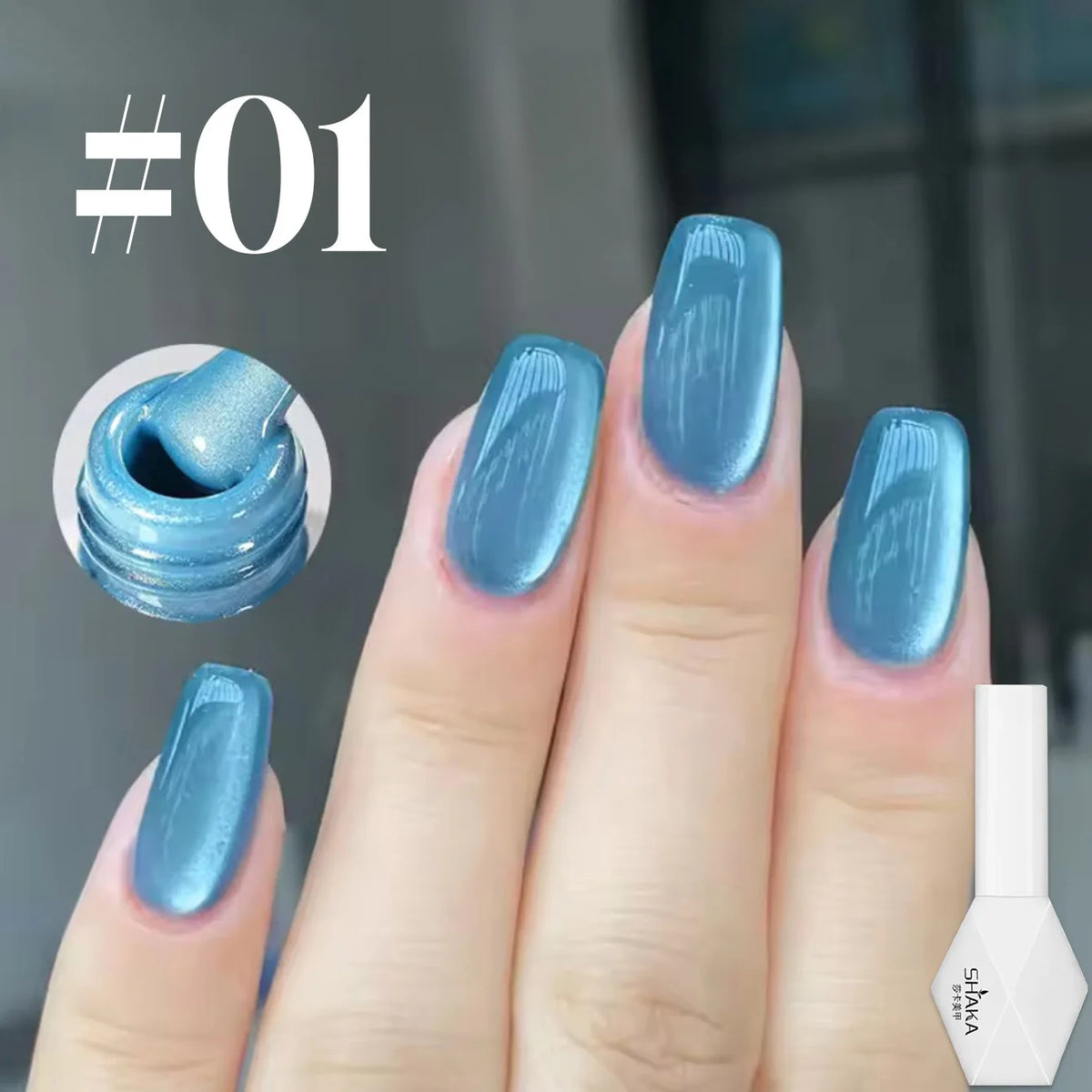 1-12pcs WS Summer Nails White Pink Blue Black Glass Bead Magnetic Gel Nail Polish Semi Permanent UV Soak Off Nail Art Decoration