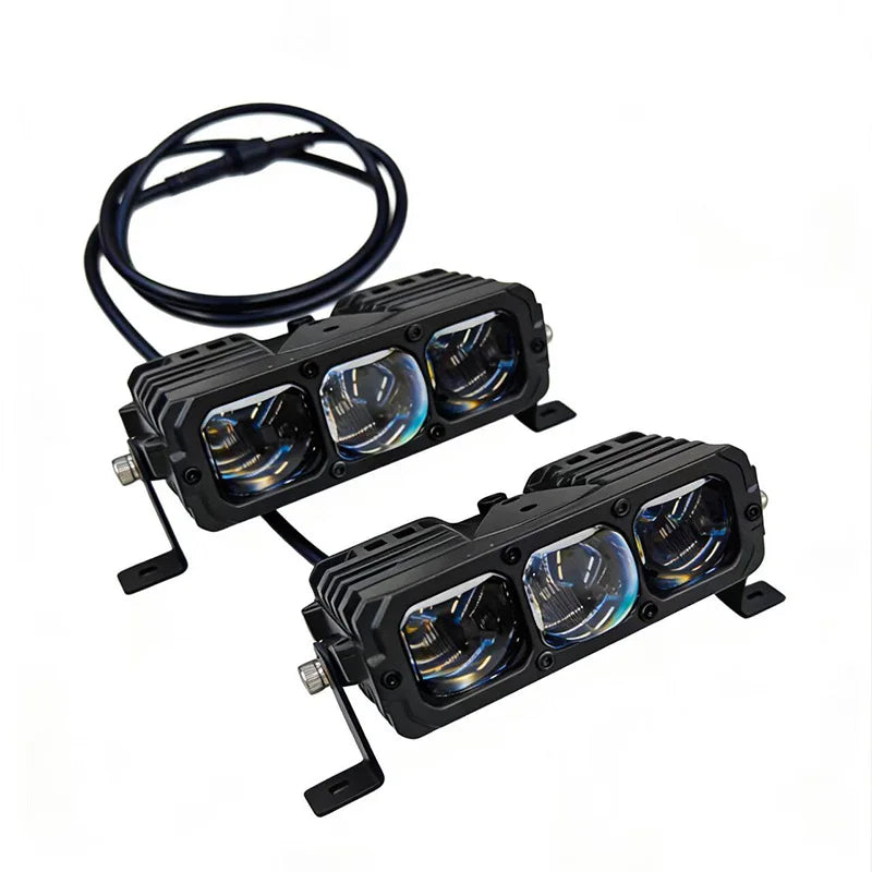 New Universal Auxiliary SpotLight Car Work Lights 3Lens Projector Grille Light Driving Light For Truck/Offroad/UTV/ATV 12/24V