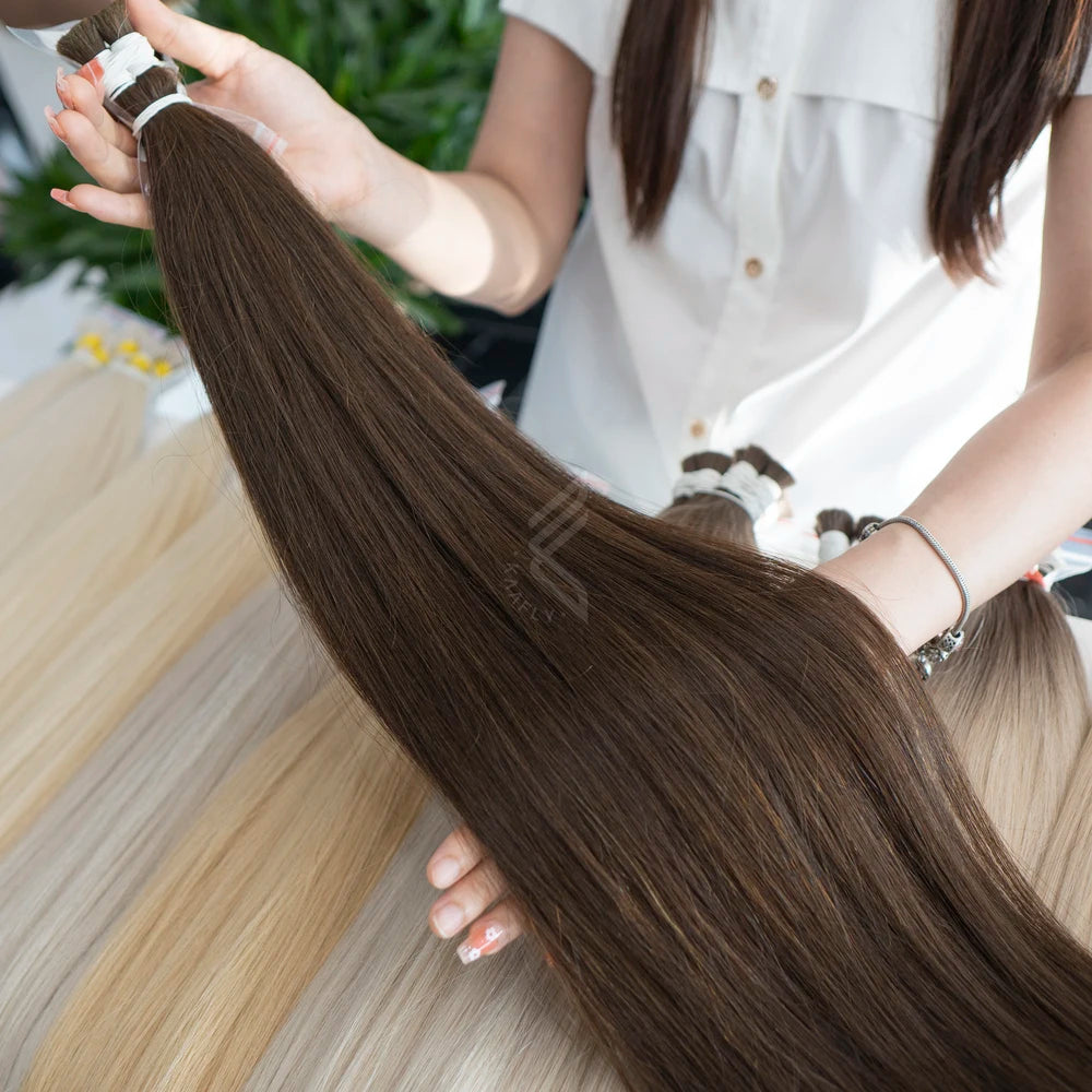 Single Donor Vietnamese Raw Hair Bundles Unprocessed European Virgin Hair Dyed Fumi Style