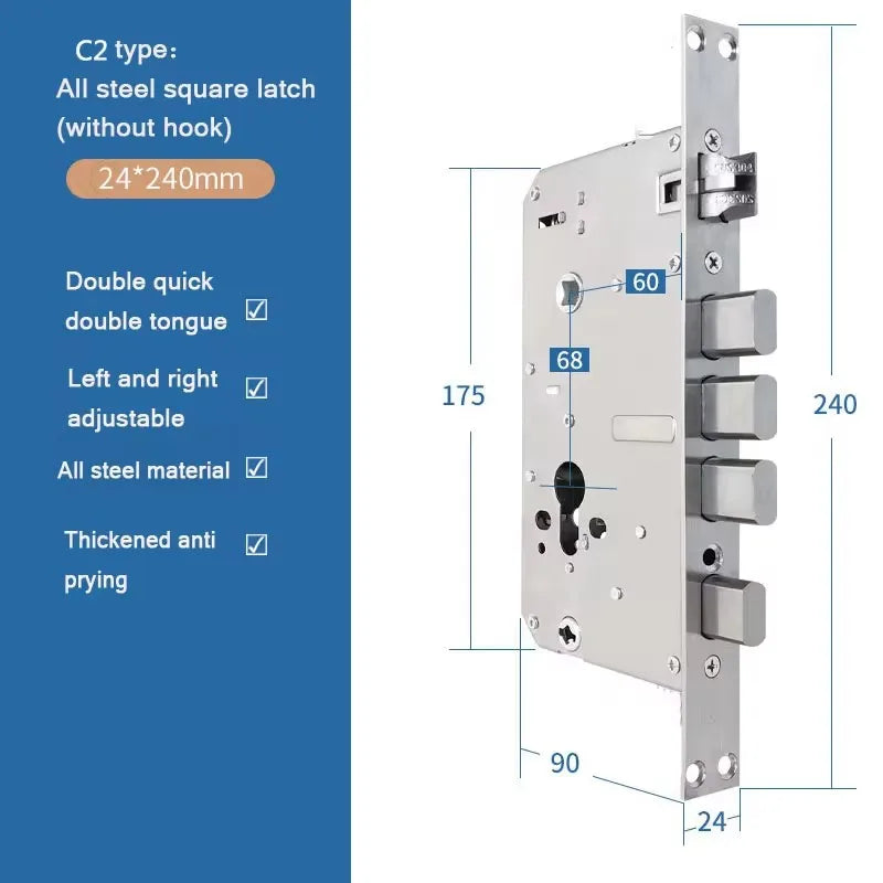 Stainless Steel Security Door Lock Body Smart Fingerprint Lock Body For Anti-theft  And 6068 Fingerprint Lock Body Accessories