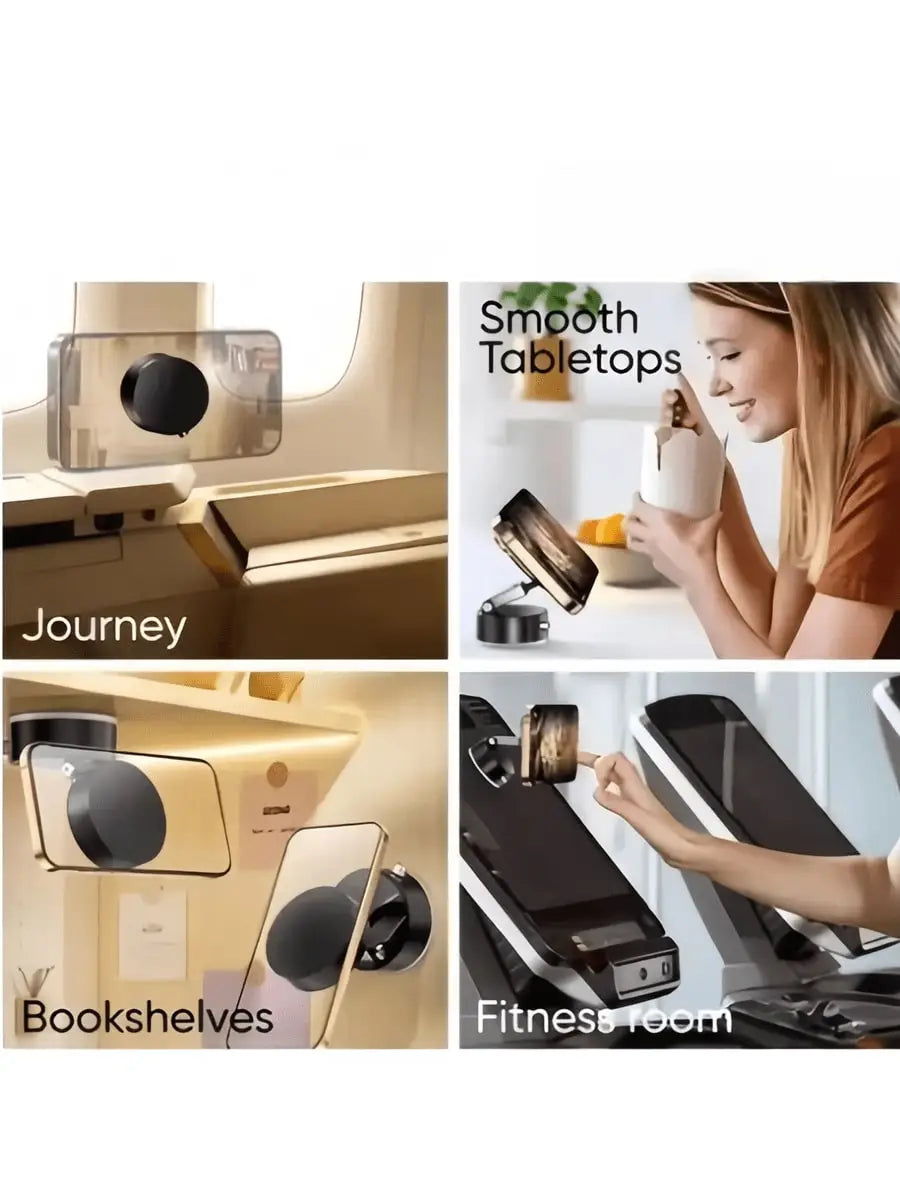 Y330 Foldable Magnetic Vacuum Suction Phone Holder Double Sided Suction Cup Car Bracket Portable Lazy Phone Stand for Home Car ﻿