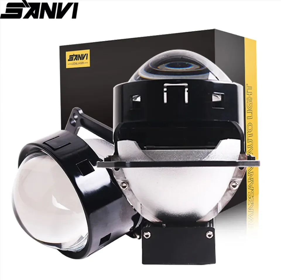 SANVI 110W F50 3.0 Bi LED Lenses with LED Angel Eyes Shrouds for Headlights Hella G5 3R Projector LHD RHD Car Light Retrofit