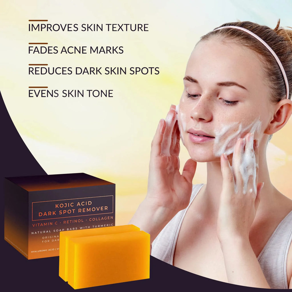 Handmade Uric Acid Lightening Spot Soap with Papaya And Turmeric Lemon-Scented Skin Care Bar for Brightening And Whitening