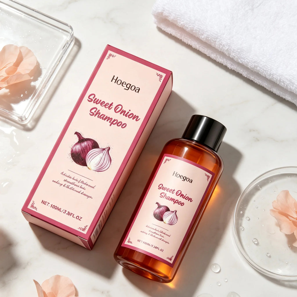 Hoegoa Onion Hair Shampoo Deep Nourishing Hair Soothing Dryness Scalp Repair Split Ends Improve Texture Gentle Cleansing Shampoo