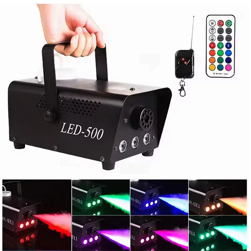 500W 3 LEDS Lights Smoke Machine RGB Remote Control Strobe Effect With Wired Controller&Wireless Remote Control for Party Show
