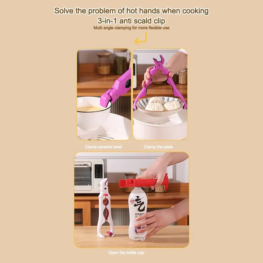 Durable Non-slip Anti Scalding Clip Gripper Multifunctional Anti Scalding Holder Meal Bowls Tongs Kitchen Gadgets Pot Clips