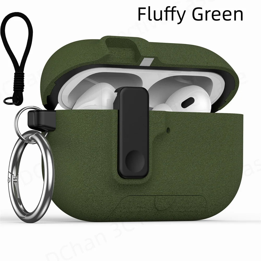 For AirPod Pro 3 Case with Keychain Lanyard Anti Loss Headphone Cover Sand Stone Switch Case for Men Women Air Pods Pro 3 Cases
