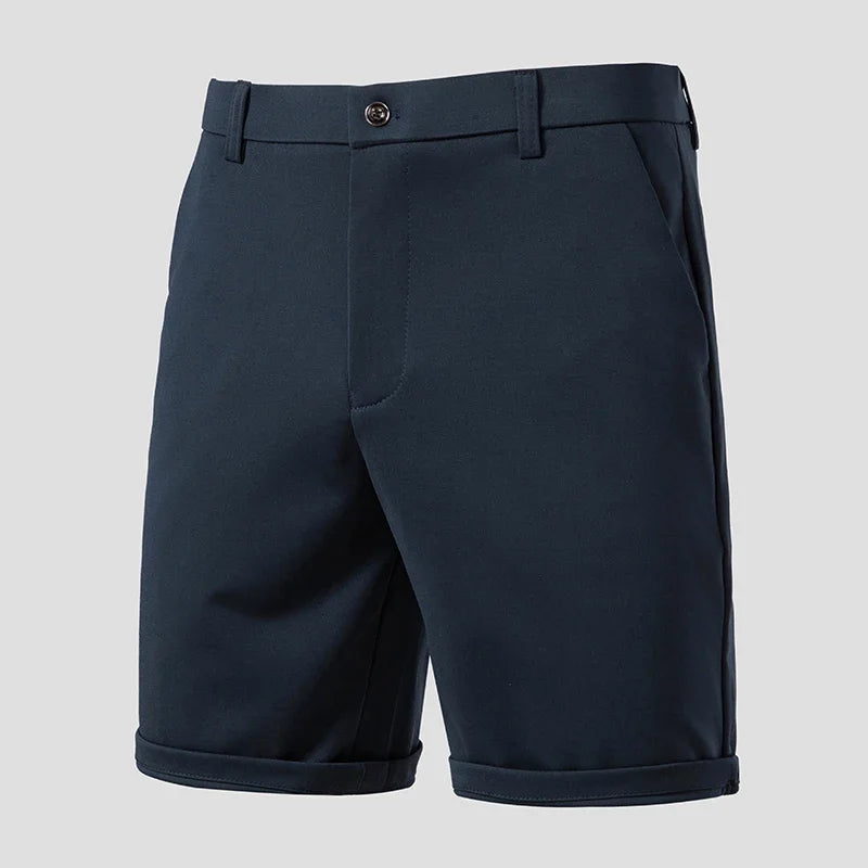 Dress Shorts Men Quick Dry Casual Bermuda Shorts Summer Ice Silk Cooling Business Zipper Fly Formal Shorts Men Work Wear Office