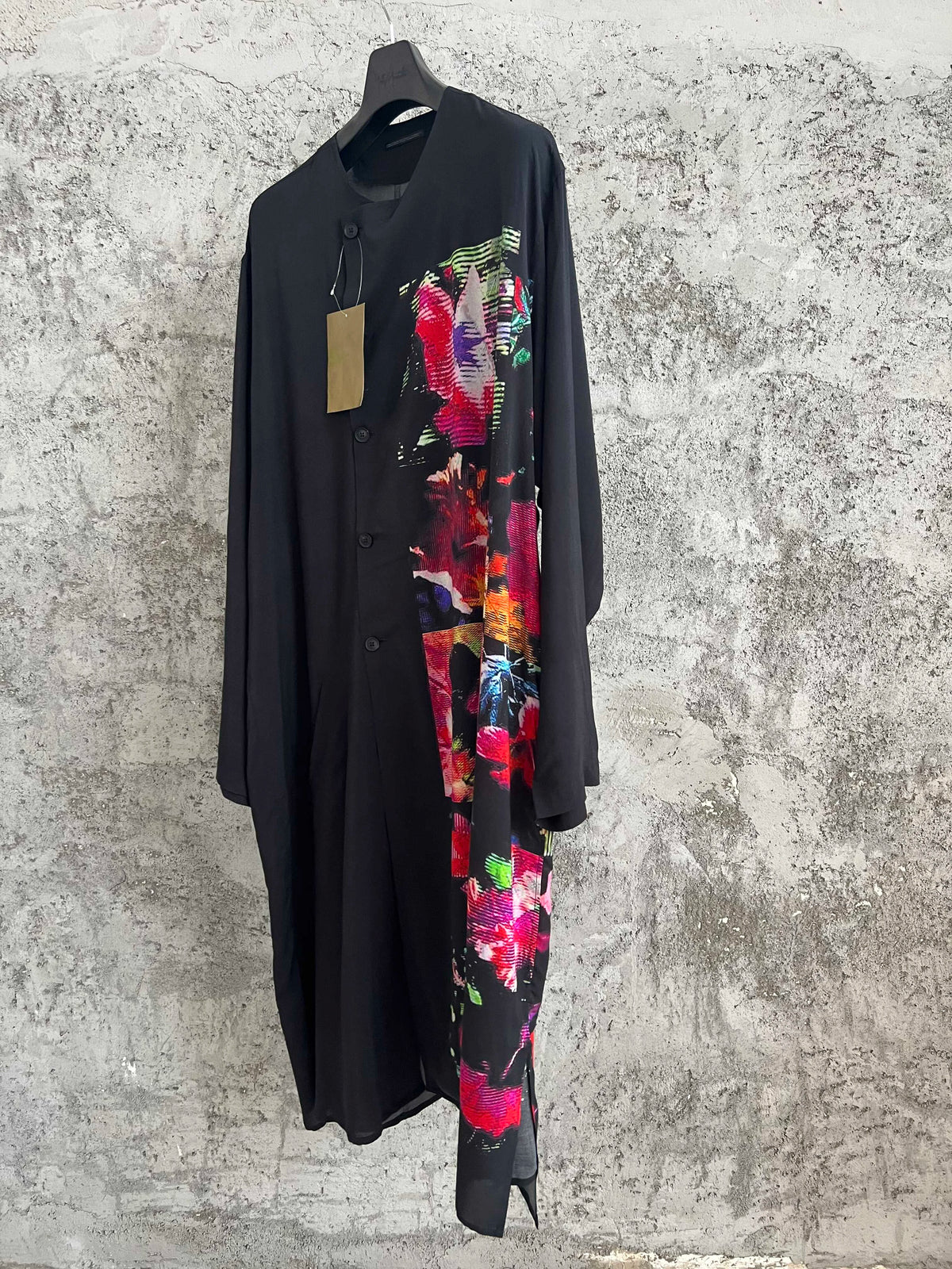 Silk notes, black and white guitar prints, oversized shirt for man