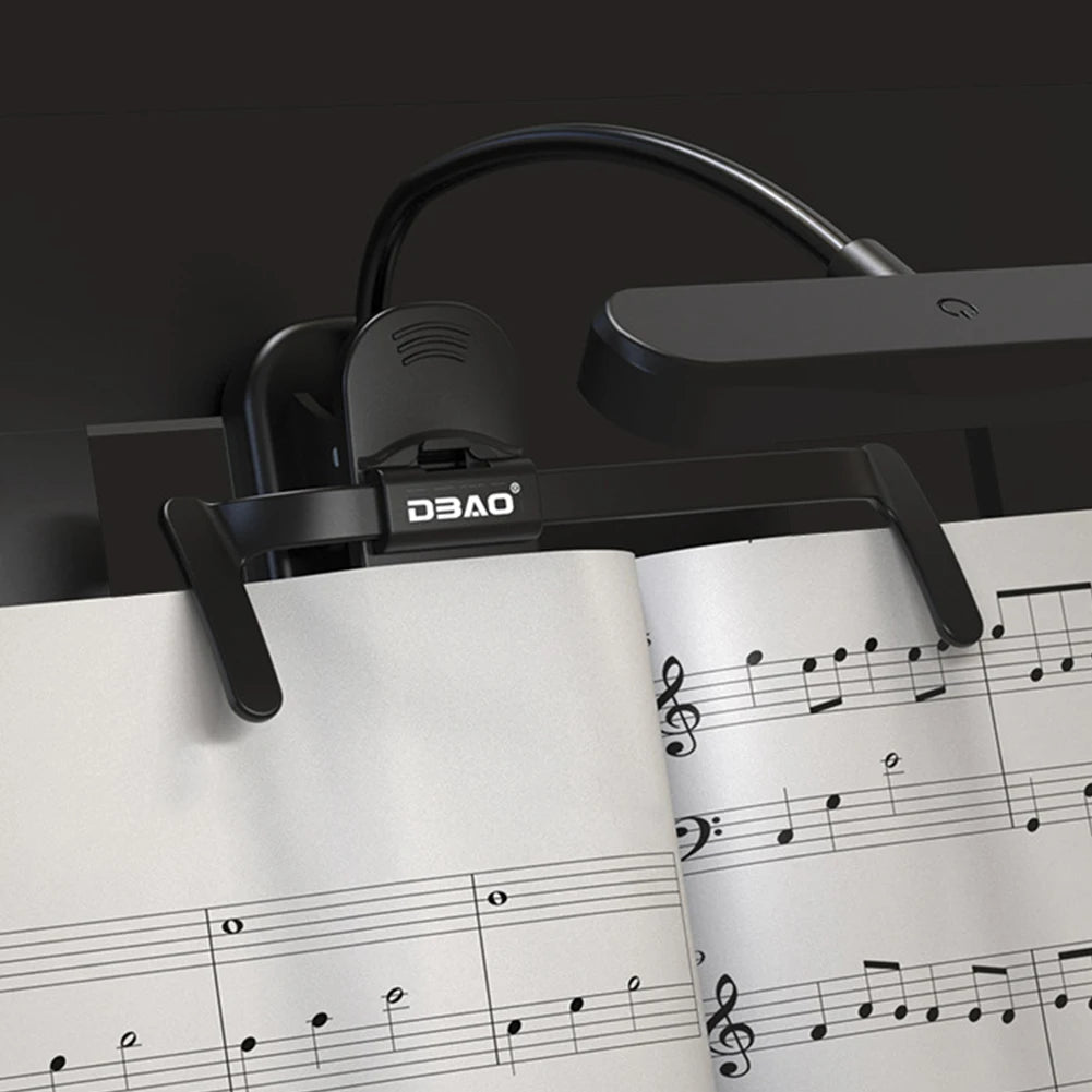 3 Color 14 LED Music Stand Light Adjustable Clip-on Piano Light USB Rechargeable Mini Desk Lamp Portable Reading Light Book Lamp