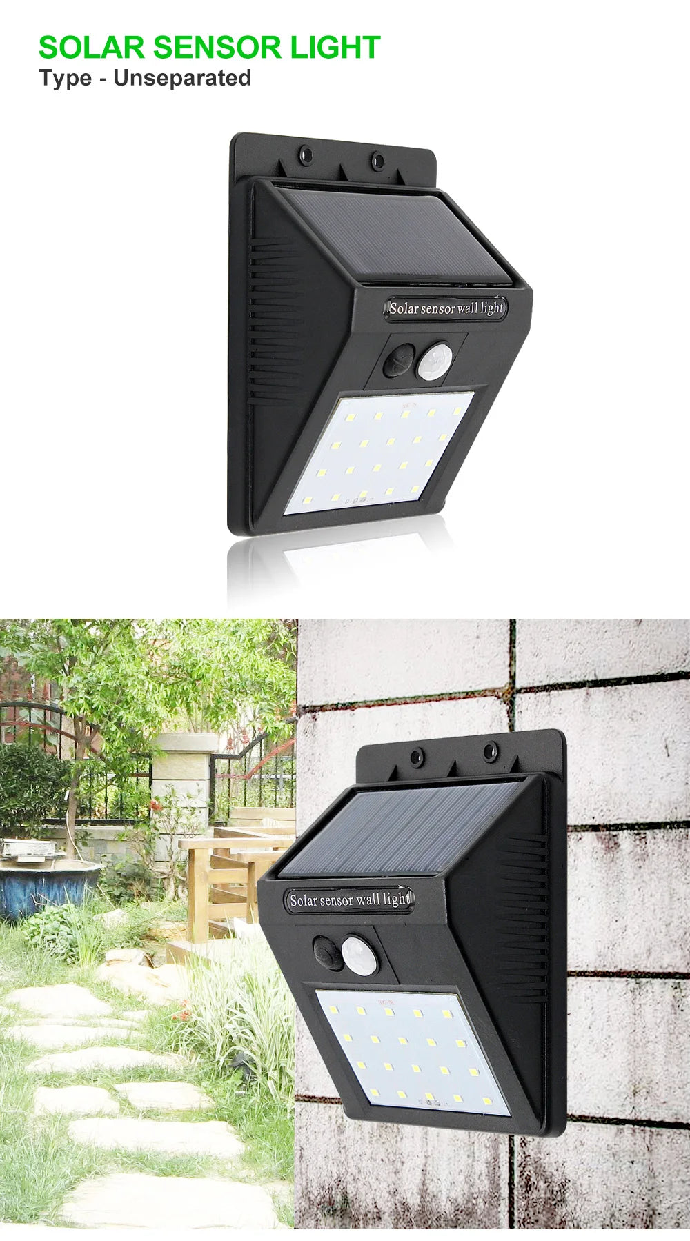 Solar LED Light Outdoor Waterproof PIR Motion Sensor Wall Lamp For Garden Fence Patio Sconce Emergency Lighting