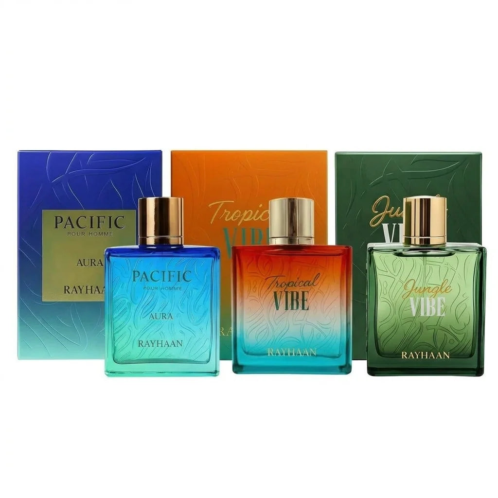 Jungle Vibe Tropical Vibe Pacific Aura Fresh Wave Men's Perfume Eau de Parfum Long Lasting Fragrance For Him Daily Wear