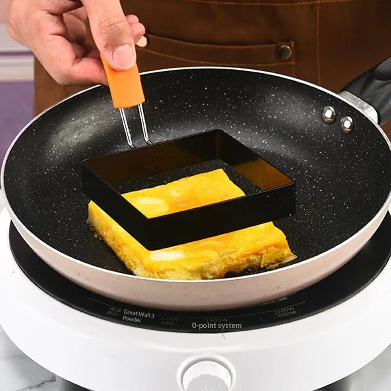Non-stick Square Round Pancake Mold Muffins Omelet Maker Frying Egg Cooking Tool Kitchen Gadgets Stainless Steel Egg Fried Ring