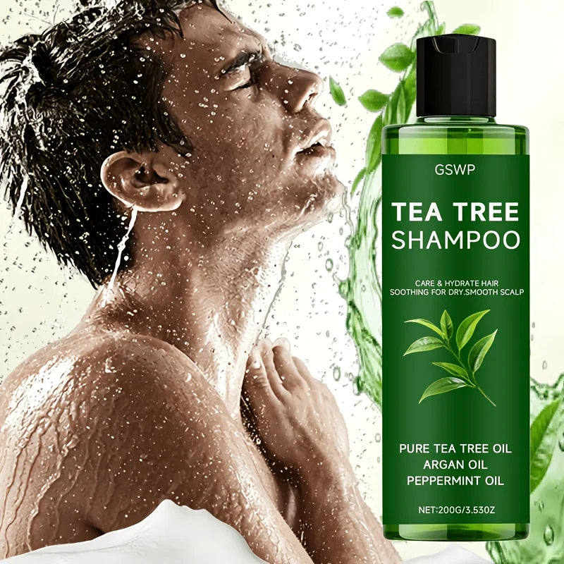 GSWP Tea Tree Shampoo, Deeply Cleanses and Moisturizes, Controls Oil While Keeping Hair Light and Airy.200/400g