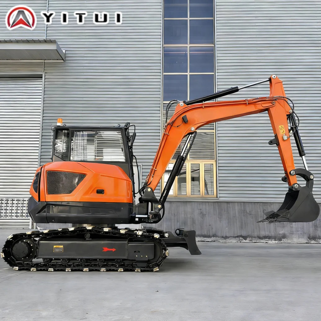 Customized 6.5 Ton Mini Hydraulic Excavator Compact Crawler Digger with Attachments for Farm Construction Garden Maintenance